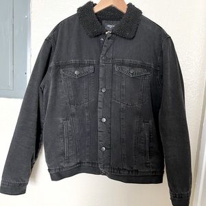 SHERPA BLACK DENIM JACKET